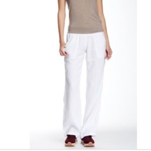 Allen Allen White Linen Pants
